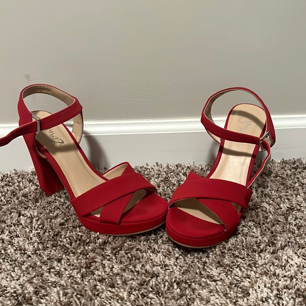 Red Strappy Heels